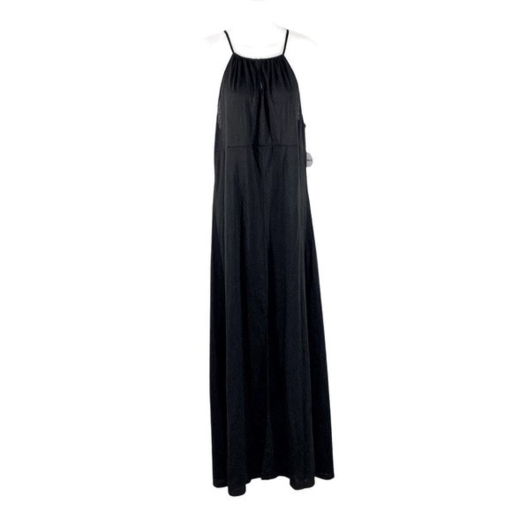 NWT Swimsuits for All black halter maxi coverup beach dress A21